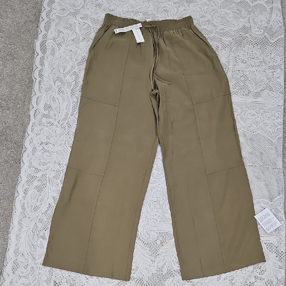 Topshop wide leg Pull On pants khaki - Green